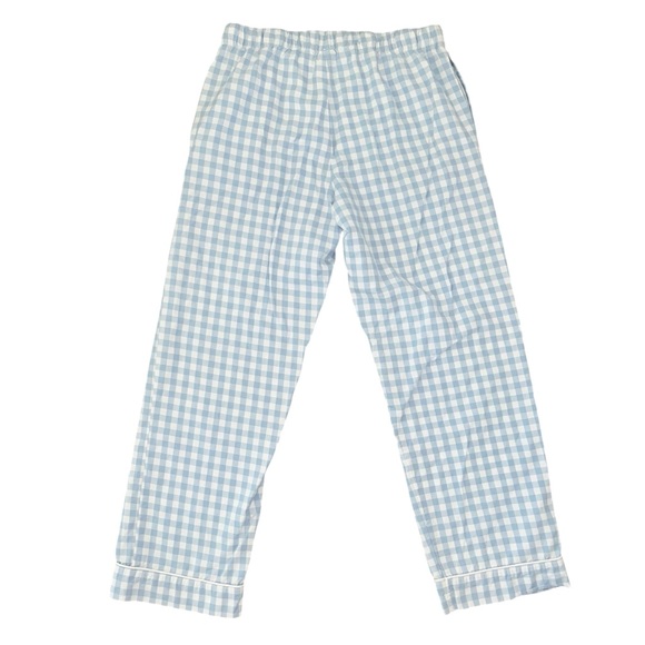 Petite Plume Womens Twill Pajama Set in
Light Blue Gingham Small Classic Sleep - Picture 6 of 16